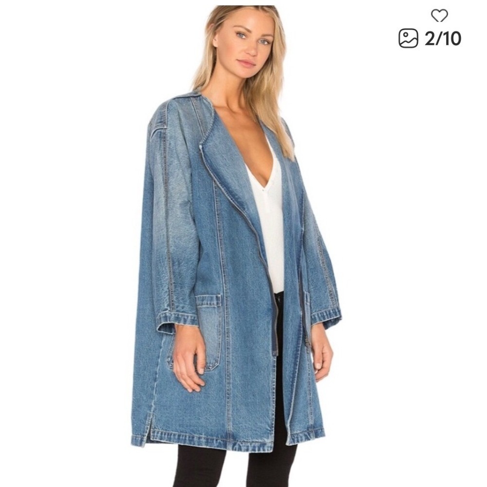 Revolve Current Elliot Davida Denim Trench‎ Coat Oversized slouchy (0) FITS XS/L